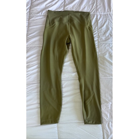 Lululemon Bronze Green InStill Size 10 Soft Stretch High Rise Workout Tight EUC - Picture 1 of 11